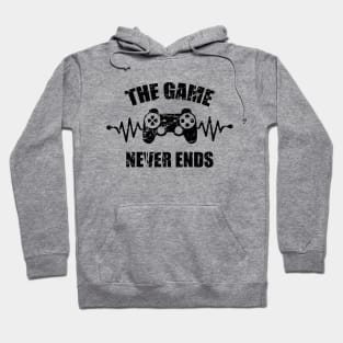 game never ends heartbeat controller gamer quote gaming Hoodie